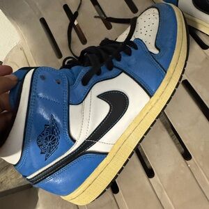 Jordan Blue and White Athletic Shoes